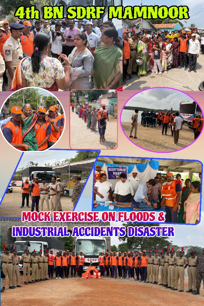 4thBnTSSP's tweet photo. Today 4th BN SDRF team was conducted mock exercise on floods and industrial accidents at Warangal and Hanumakonda Districts https://t.co/9uNfmz7z2J