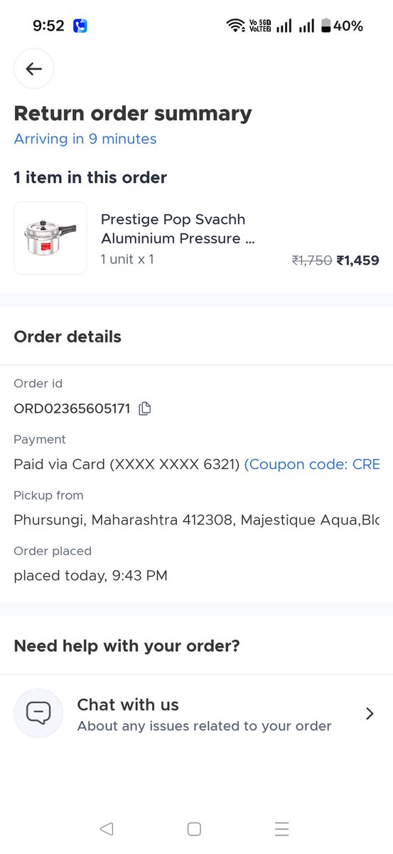 gourtejash's tweet photo. Really impressed with @letsblinkit’s quick return support and smooth experience so far. The return was scheduled instantly, tracking is clear, and the delivery partner is on the way for pickup. Great service overall 👏 https://t.co/9BrWKM1HsM