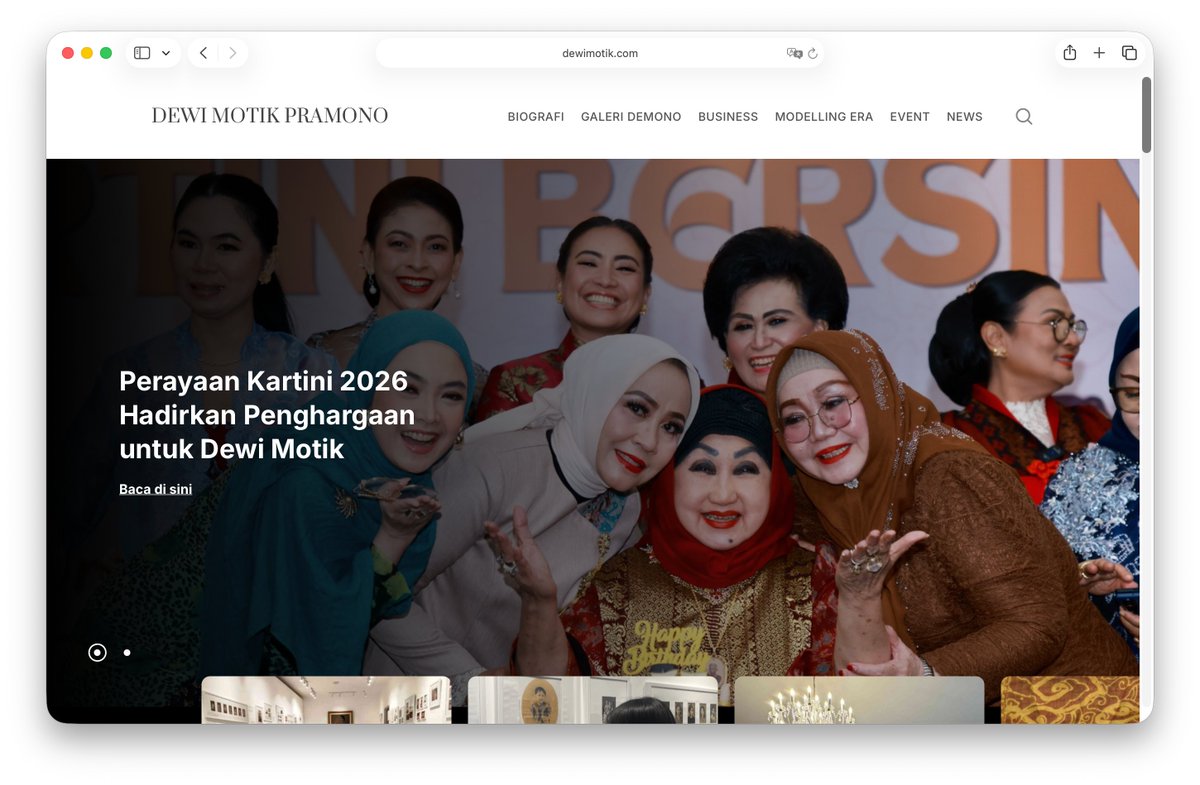 riolec's tweet photo. Setiap generasi membutuhkan figur teladan, dan bagi perempuan Indonesia, nama Ibu Dewi Motik Pramono adalah simbol dedikasi, kewirausahaan, dan perjuangan emansipasi yang tak pernah padam.

Kini, seluruh perjalanan dan kiprah sosial bisa diakses di https://t.co/JtmSAtEy7b https://t.co/T3miPWaVjv