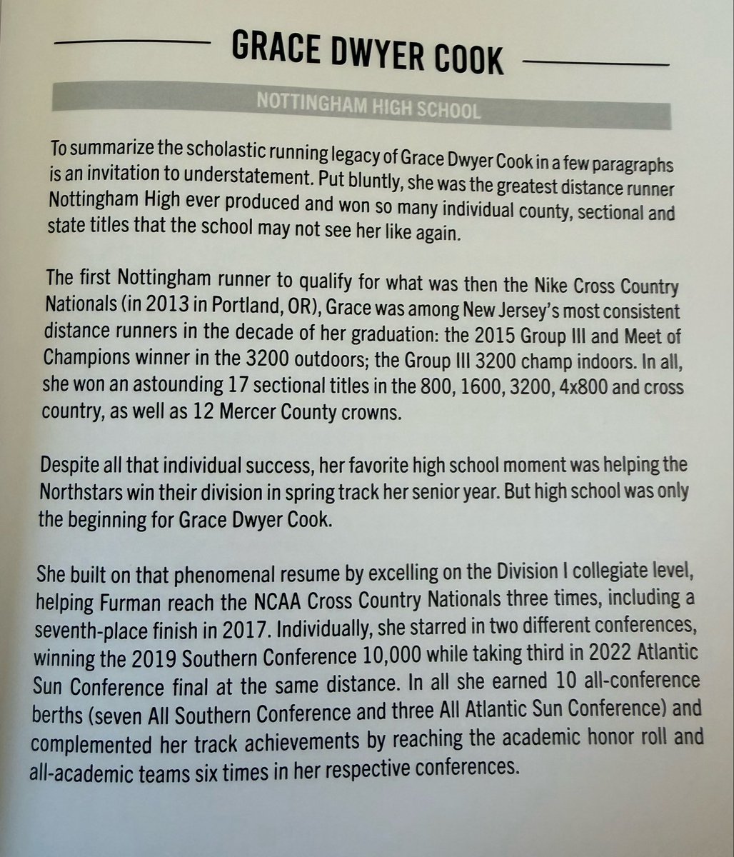 StarAthleticsAD's tweet photo. Over the weekend Nottingham’s very own Grace Dwyer Cook was inducted into the Mercer County Track & Field Hall of Fame.  Northstar Nation is beyond proud and we congratulate Grace on the great honor!  @HTSD_Nottingham @NottinghamNABC @NottinghamHSAD @WeAreHTSD @MercerHsTrack @trackmercer