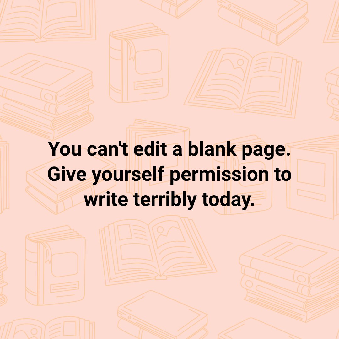 iUniverse's tweet photo. Stop perfecting—just write! 

Who's conquering the blank page? 📖 

#MotivationMonday #WritersBlock #WritingTips #SelfPublishing https://t.co/7L3Kmlndfv