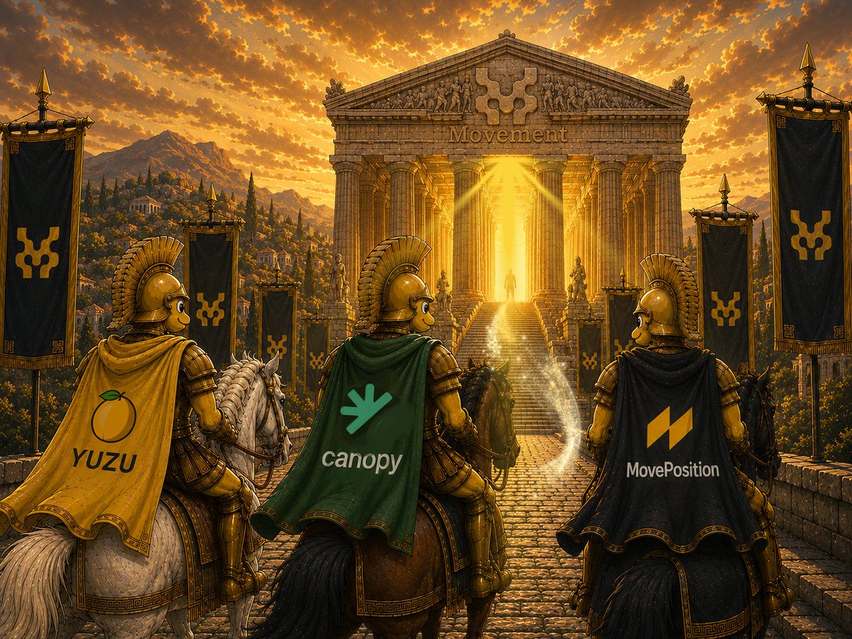 SnvNtl's tweet photo. Yuzu @YuzuFinance 
Canopy @canopyxyz 
MovePosition @MovePosition 
Three layers.
One unified stack.
Liquidity, lending, and protection moving together toward the same destination.

Built in harmony.
Built for resilience.
Built for Movement.
#safetyfirst #unifiedstack https://t.co/EemRvOoEJT