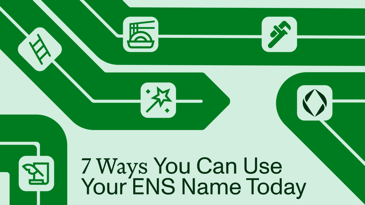 ensdomains's tweet photo. Most people think ENS names are just easier wallet addresses.

But people are already using ENS for payments, communities, fundraising, brands, identity, and much more.

7 ways you can use your ENS name today 🧵 https://t.co/yJuXOvv5kw
