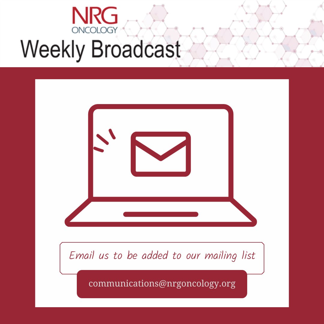NRGonc's tweet photo. NRG Oncology Weekly Broadcast for May 18, 2026: https://t.co/LK9ZBTynxI https://t.co/gpaWPSoMIQ