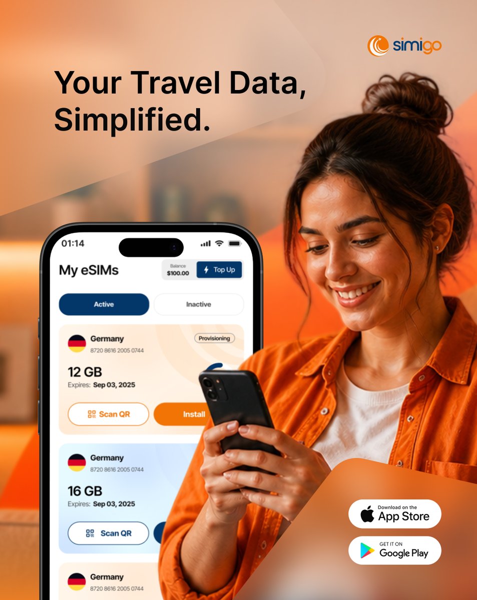 simigoai's tweet photo. Travel connectivity shouldn’t feel complicated. 🌍📲

Manage your data easily, stay connected effortlessly, and focus more on the journey ahead.

Get your eSIM here:
https://t.co/6um0umpB36
.
.
.
.
.
#Simigo #eSIMTravel #StayConnected #SmartTravel https://t.co/AaBFXoynnC