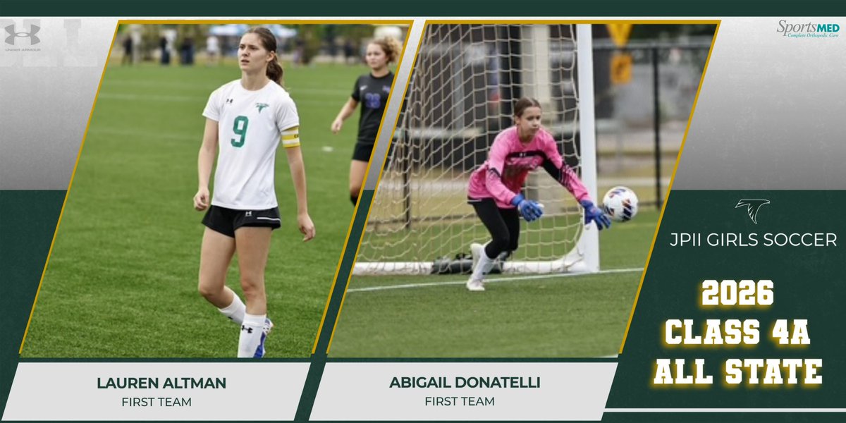 JPIISports's tweet photo. Congratulations to Lauren Altman and Abigail Donatelli for making First Team All State in 4A Girls Soccer! https://t.co/GOYgpKMqcs