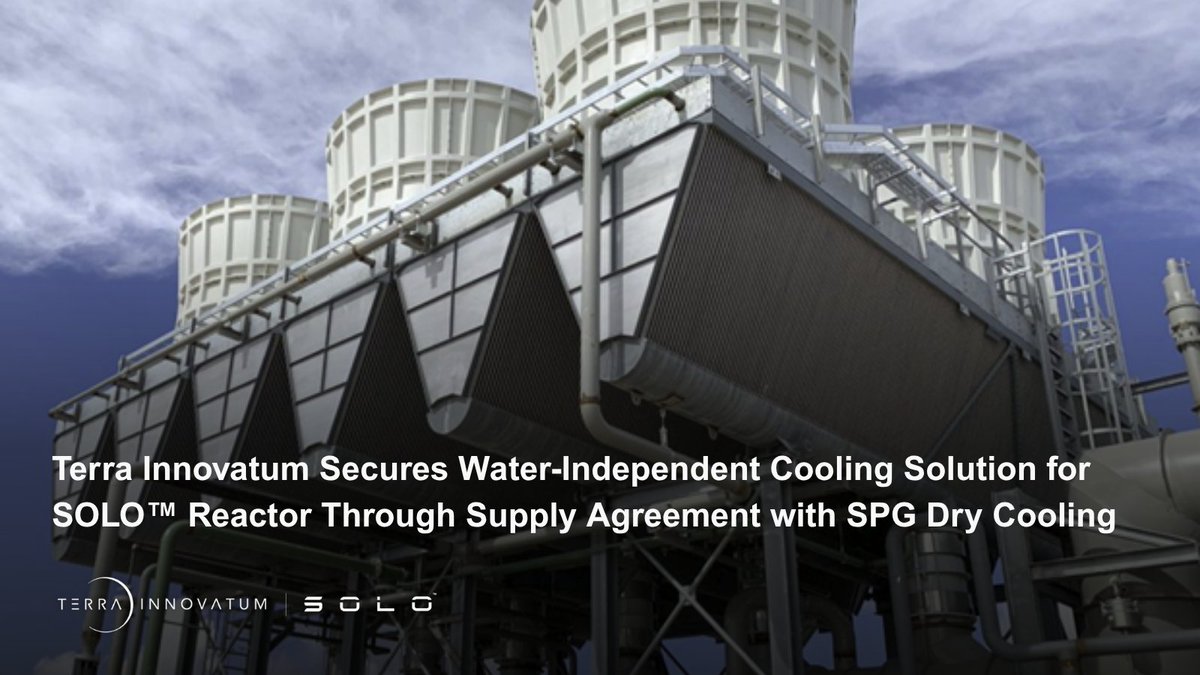 TerraInnovatum's tweet photo. Terra Innovatum ( $NKLR) has secured a water‑independent cooling solution for SOLO, enabling deployment in water‑constrained environments and supporting flexible, scalable carbon‑free energy across diverse applications.

Full release: https://t.co/dYGgy4eEuN

#NKLR #MMR #SOLO https://t.co/E4ymBvfaAE
