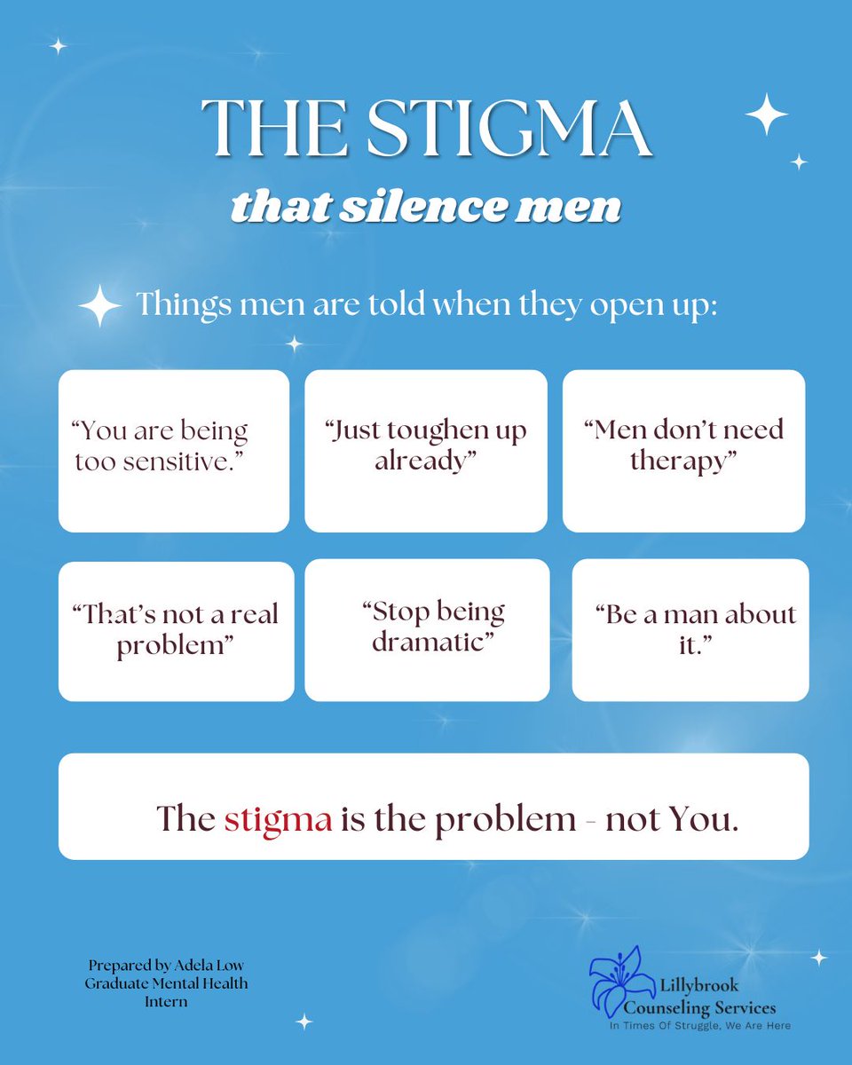 LillybrookCS's tweet photo. May is Men's Mental Health Month. Today we wanted to talk about how males get treated different when they open up compared to females. #FightTheStigma #itsokaytonotbeokay #menhavefeelingstoo https://t.co/wf6jwxKmLk