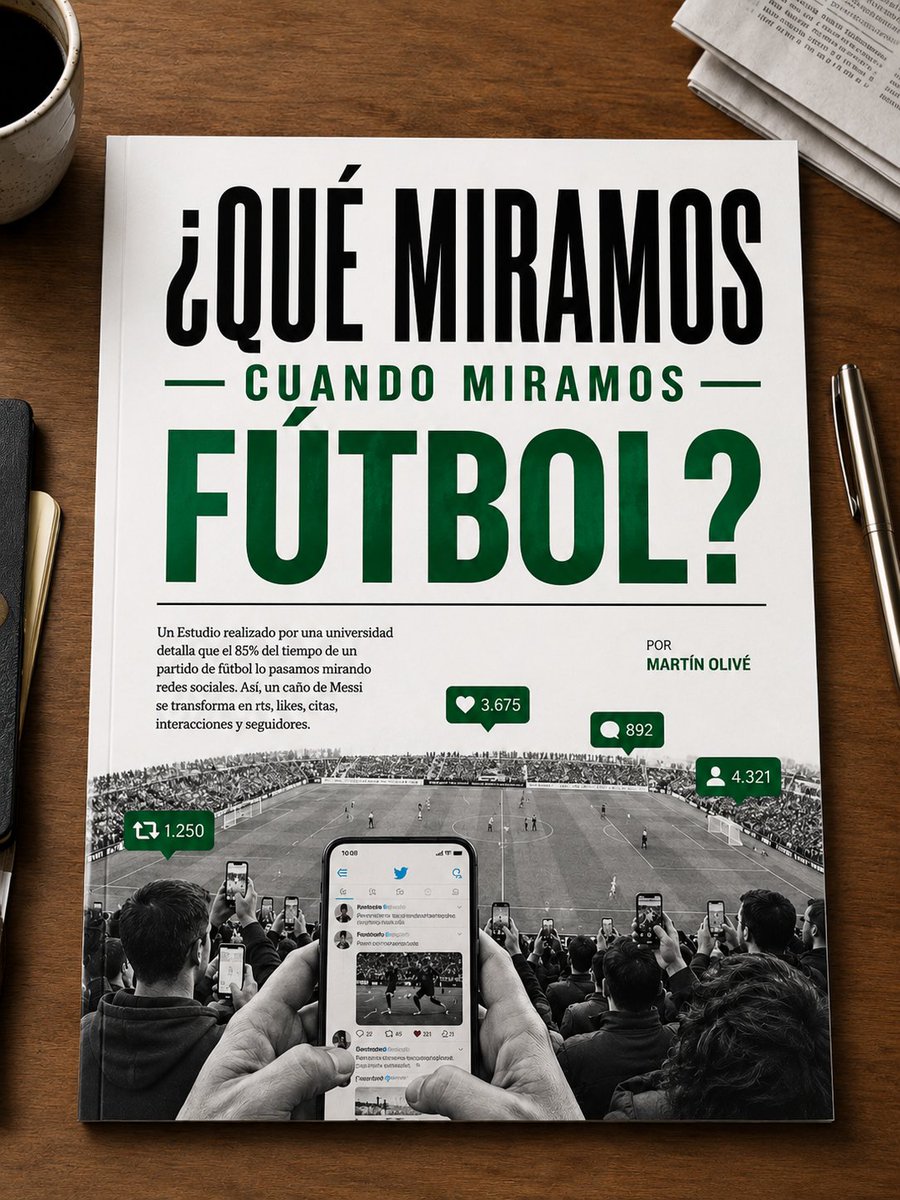 FMartinOlive's tweet photo. ¿Qué miramos cuando miramos fútbol? Estudio realizado por una universidad detalla que el 85% del tiempo de un partido de fútbol lo pasamos mirando redes sociales. Así, un caño de Messi se transforma en rts, likes, citas, interacciones y seguidores
La nota  https://t.co/WoqxE8A4Vr https://t.co/fdDUKVarLd