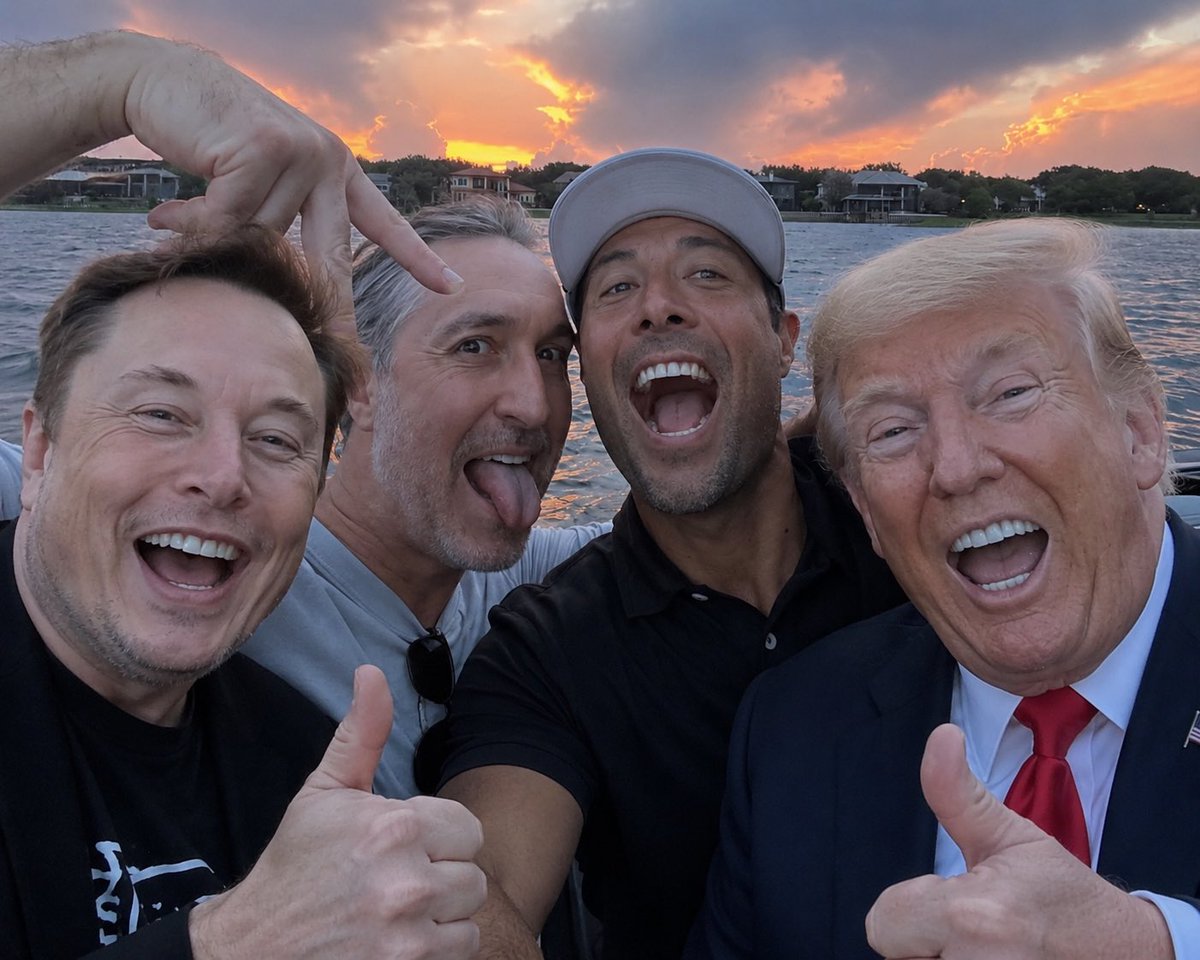 AdamKennedy09's tweet photo. Just my buddy &amp; I hanging out with President Trump and Elon 😂🥳

#Trump and #elon https://t.co/EOouMcZIkm