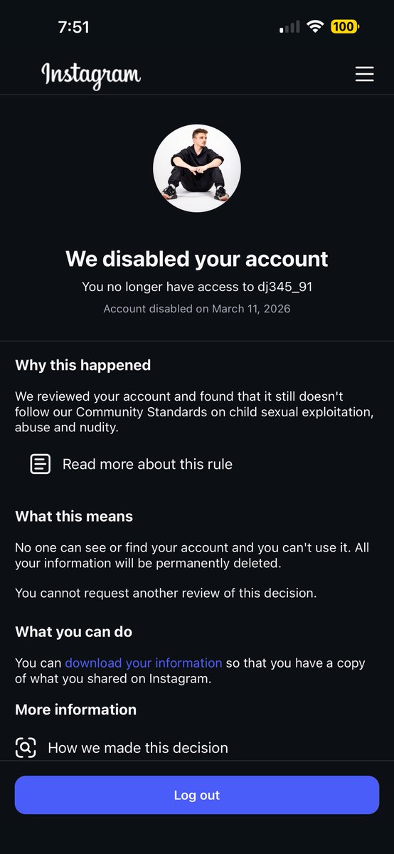 dj34591's tweet photo. @instagram My Instagram account was wrongfully disabled for a violation I did not break. Because of this I can’t access my Instagram, Facebook, messenger or threads because of a false accusation. Please recover my account

Username: dj345_91
Email: devonjeffery@live.com https://t.co/DksK8Y43Uw