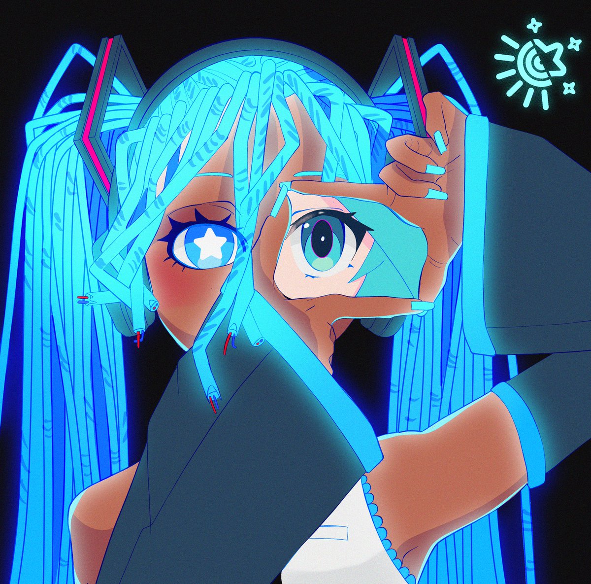 jaelloow's tweet photo. Miku afro 
#miku #hatsunemiku #fanart #procreate https://t.co/yvzb317Jg2