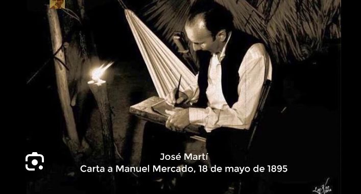 nadieska_l63531's tweet photo. 18 de mayo de 1895, víspera de su muerte, José Martí escribe en el campamento de Dos Ríos, actual provincia de Granma, la carta inconclusa a su amigo mexicano Manuel Mercado, la cual ha sido considerada su testamento político.#CubaViveEnSuHistoría https://t.co/ZcMS85ySBu