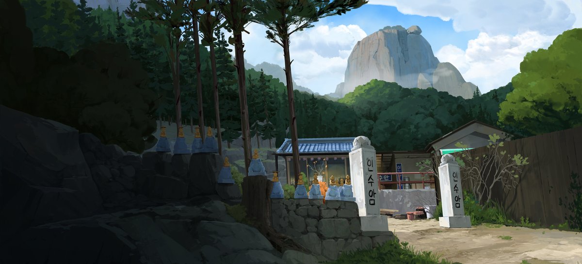 _AtoMMe_'s tweet photo. Originally planned a quick painting from a photo I took hiking Bukhansan National Park last March but got carried away, using it as a reference to push the image further and have fun painting again.
#digitalart #conceptart #sketch #illustration #visdev #backgroundpainting #Korea https://t.co/sB2Je8tGP1