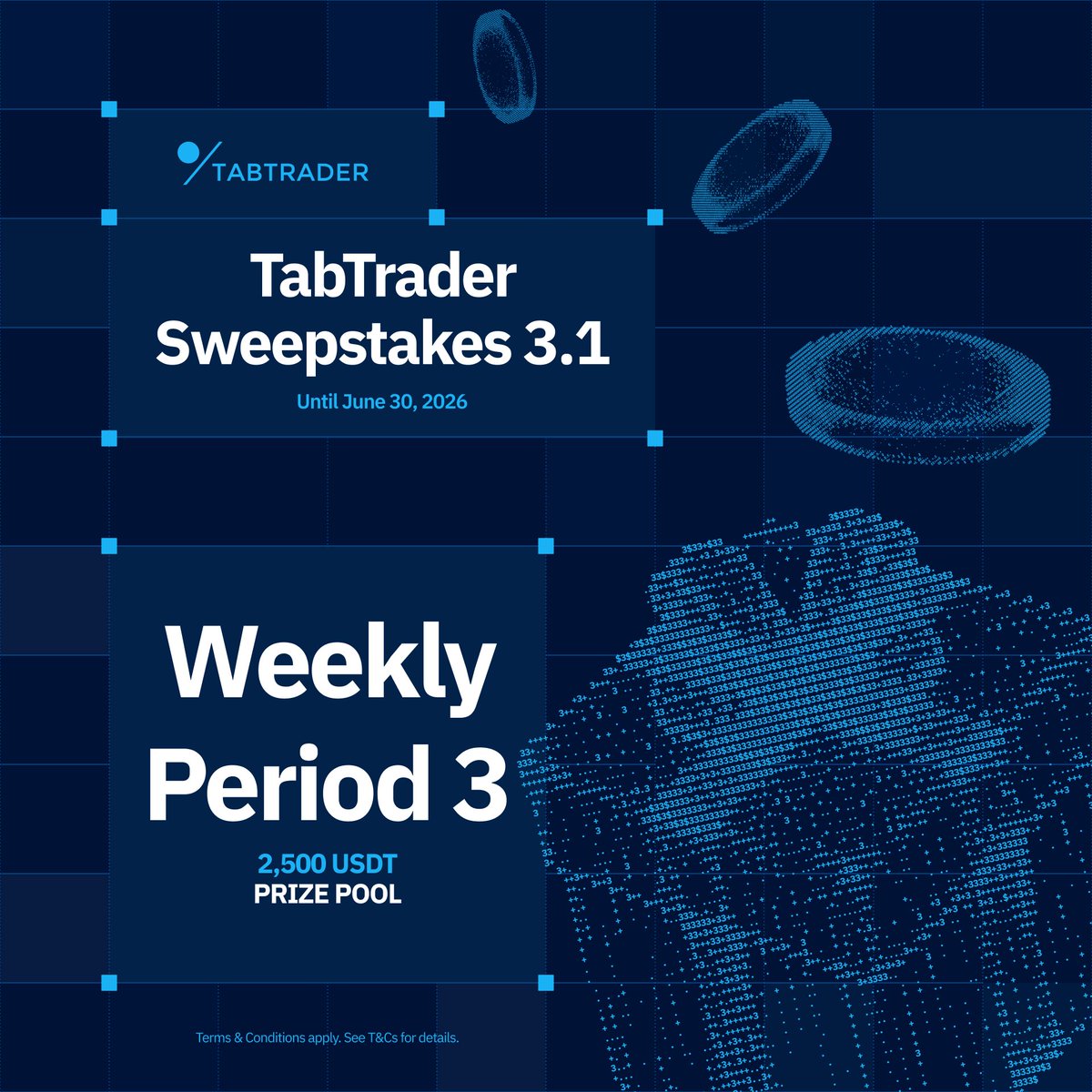 tabtraderpro's tweet photo. $2,500 USDT SWEEPSTAKES: WEEK 3 IS LIVE! 🟢

Already opted in? Unlock this week’s trading bonus 👇

1️⃣ Trade $50+ total on Hyperliquid via TabTrader during the current qualifying period
2️⃣ Qualify for 10 bonus entries 🎯

No purchase required to enter. Trading bonuses are optional ways to stack more entries and improve your odds.

👉 Enter here: https://t.co/4unW57L1Q4

#TabTraderSweeps31