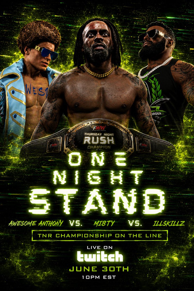 FWWOnline's tweet photo. ONE NIGHT STAND

The first FWW ppv of the season has been announced for Tuesday, June 30th

#FWW #FANTASYWORLDWRESTLING #twitch #wwe2k26 https://t.co/Ro659RHNg8