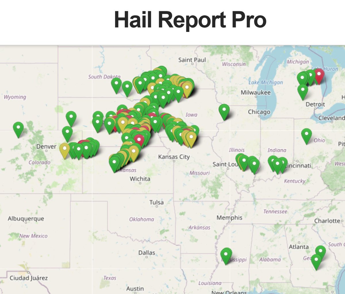PDRintel's tweet photo. Weekend Hail Report Friday May 15th thru Sunday May 17th 2026 – 334 hail storms, 14 states (IA, NE, MI, OH, IN, MO, CO, IL, KY, KS, SD, GA, MN, MS) - https://t.co/fde7cmKsyS + Hail maps ~ Checkout https://t.co/VHx2Vty1Gq https://t.co/IK76nI66gR