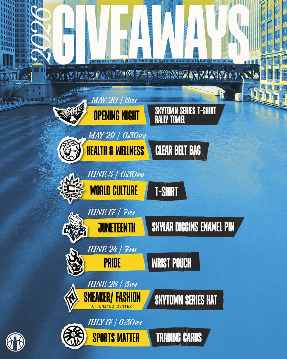 chicagosky's tweet photo. our 2026 giveaways are here 🎁

arrive early to our games to take home a little something special! 

#skytown https://t.co/GAivIYfhgG