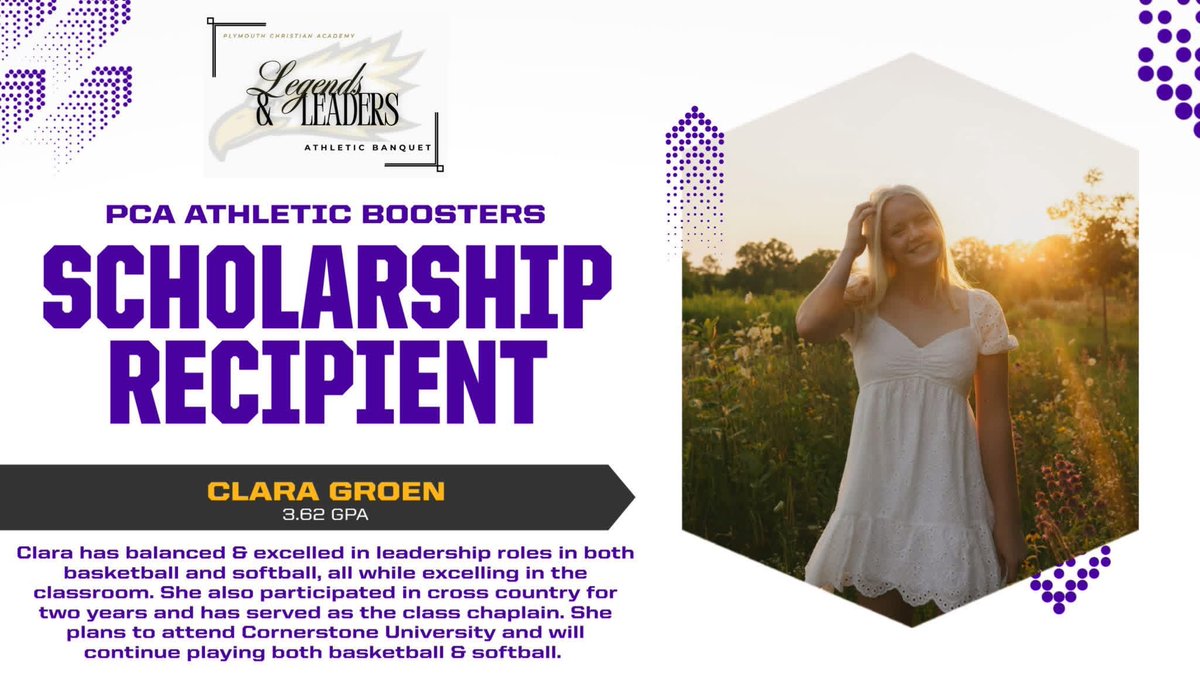 PcaSoftball's tweet photo. Congratulations to Sr Clara Groen, PCA Athletic Boosters Scholarship winner. 

Clara serves as a great example of a student-athlete that embodies doing everything FOR HIM - on the field, in the classroom, and in her relationships. 

We are proud of you and your legacy and impact! https://t.co/o00A57AeH3