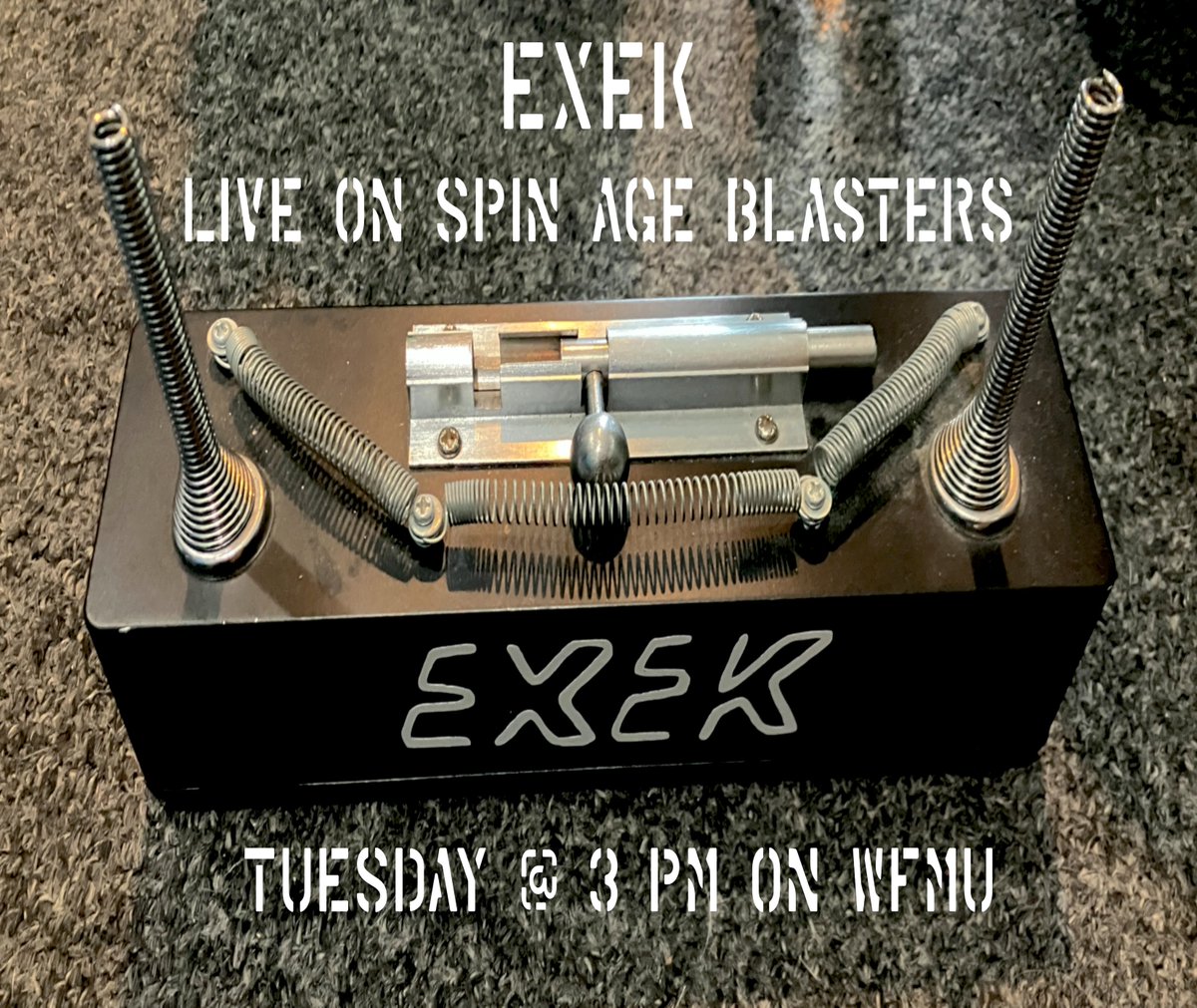 cyanidetooth's tweet photo. Tomorrow (TUE) on SPIN AGE BLASTERS on @WFMU.
Live sets from EXEK and Slugg.
Starts at 3 PM.
91.9 FM in NYC area
or 
https://t.co/96Fn7Nz8IK 
around the world. https://t.co/oI3egs3ACO