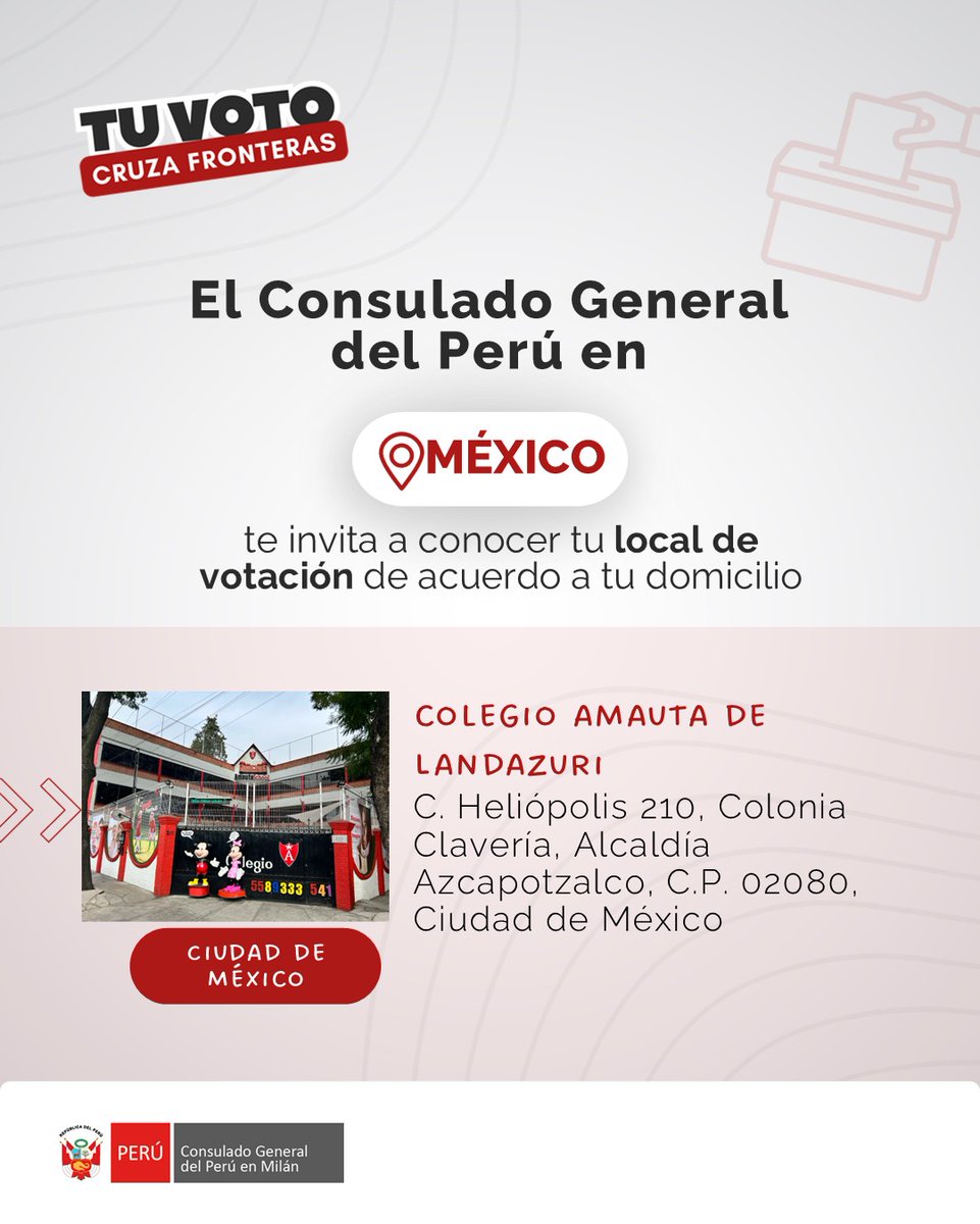 general_peru's tweet photo. Aviso Importante – Locales para la Segunda Elección Presidencial del Perú 2026 que se llevará a cabo el 7 de junio. https://t.co/qFbNwADors