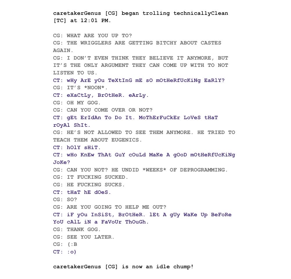 caretakerGenus's tweet photo. ==> KARKAT: Phone a friend. https://t.co/CVPOOZ2eZo