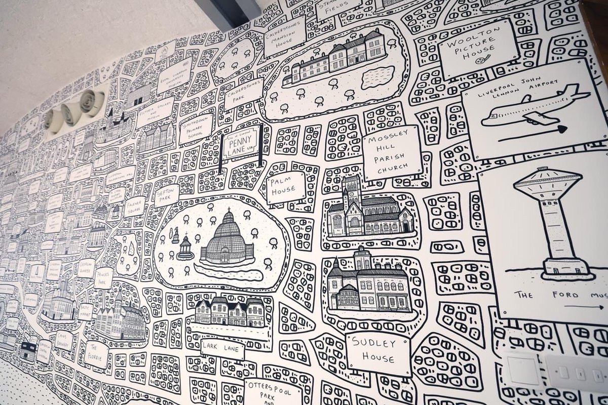 DaveDraws_'s tweet photo. Looking back at the giant Liverpool doodle map mural that I created in @tateliverpool’s creative space a few years back! https://t.co/I4ZgV67FOF