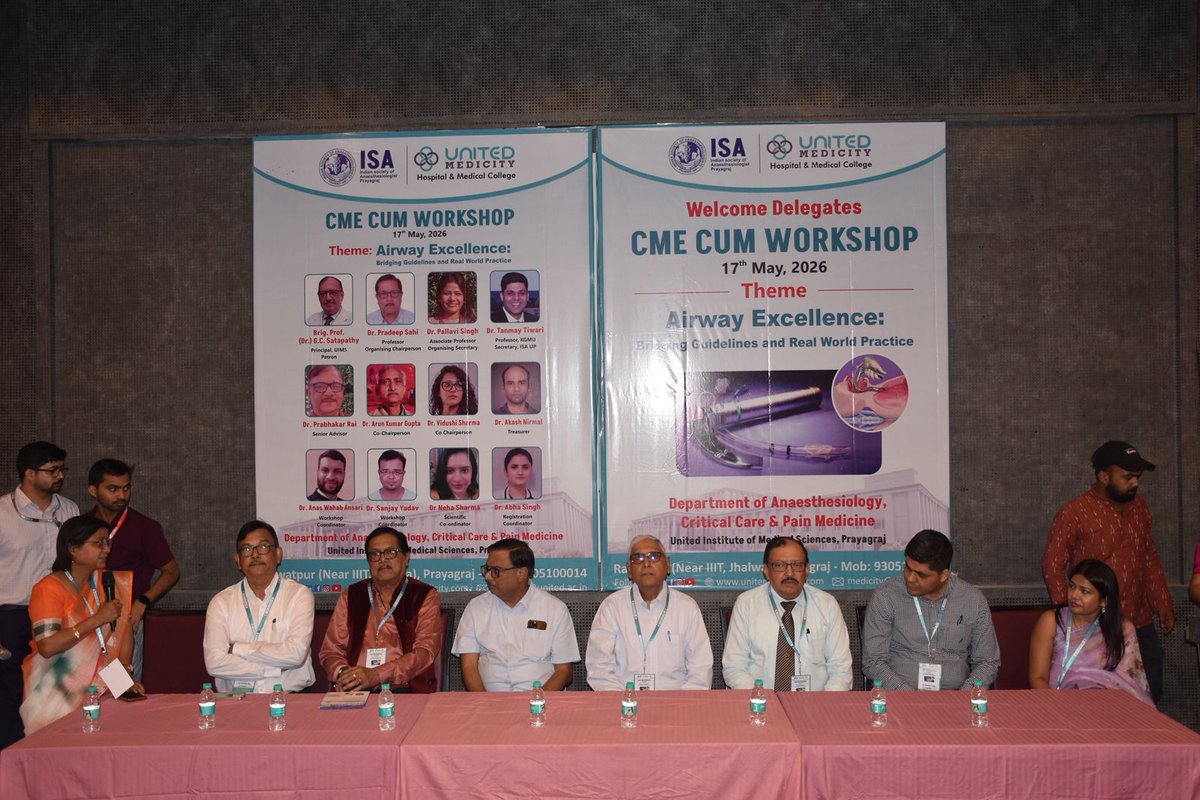 isauphq's tweet photo. The CME-cum-Workshop on “Airway Excellence: Bridging Guidelines and Real-World Practice” was successfully organised under the aegis of the Indian Society of Anaesthesiologists, Prayagraj Branch, at United Institute of Medical Sciences. https://t.co/6oVRpLSF18