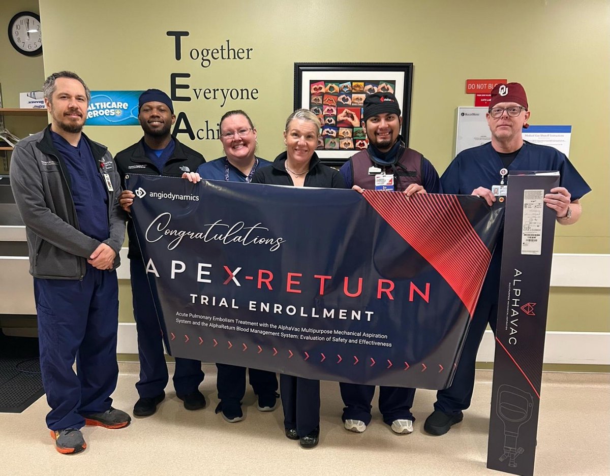 AngioDynamicsCV's tweet photo. Congratulations to Dr. Sameh Sayfo and the team at Baylor Scott &amp; White The Heart Hospital for treating the 6th patient of the APEX-Return Study.

Learn more: https://t.co/kmlLtUnTns

Or contact: medicalaffairs@angiodynamics.com

Risk info: https://t.co/Vxf0mNw9wS https://t.co/YJII2DR1Qb