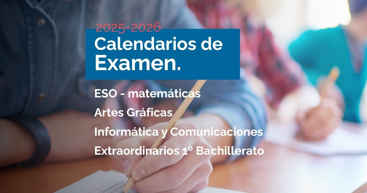 IesGuzman's tweet photo. Ya podéis consultar en nuestra web los calendarios de:
- Exámenes matemáticas ESO.
- Exámenes finales y extraordinarios de Artes Gráficas.
- Exámenes finales y extraordinarios de Informática y Comuniones.
- Exámenes extraordinarios de 1º de Bachillerato.
https://t.co/yH7iovQNMo https://t.co/kuUjq85oga
