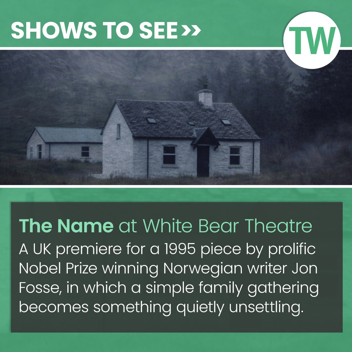 ThreeWeeks's tweet photo. Among our recommended shows to see in London this week: 'The Name' at White Bear Theatre from 19 May-6 Jun. 

Get more show tips here: https://t.co/fixZspP42q

@WhiteBearTheatr https://t.co/6neAeqlcxA