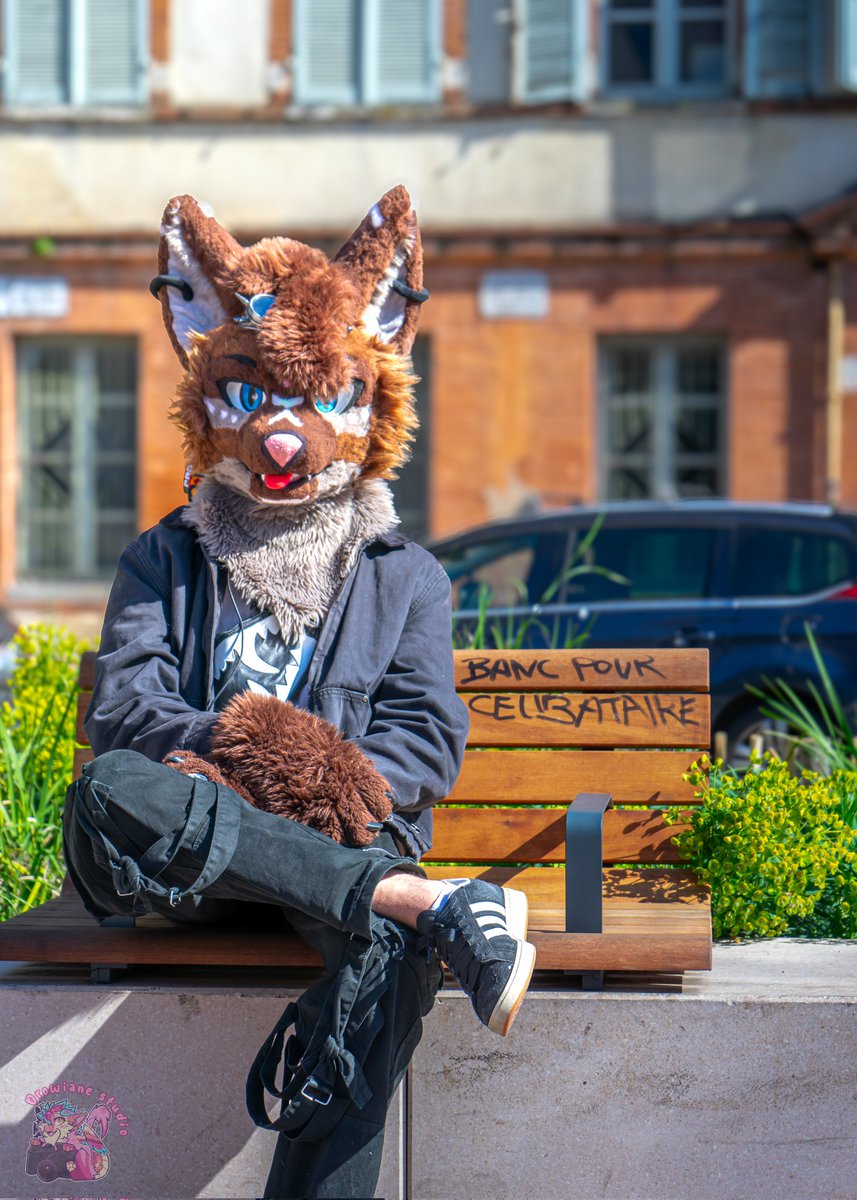drow_iane's tweet photo. 🌿 Bench for singles 

🐾 @_Hyroe_
#fursuit https://t.co/WRCYoyTAc8