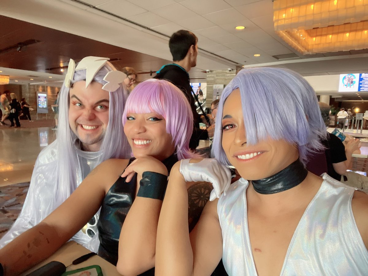 nailbats's tweet photo. Had SO MUCH FUN with cosplaying the Poly bros and Ramiel at #acen !! Also SOOO amazing we got to meet Corey!!!!!! #PASWG #cosplay https://t.co/D9w6lOUlRW