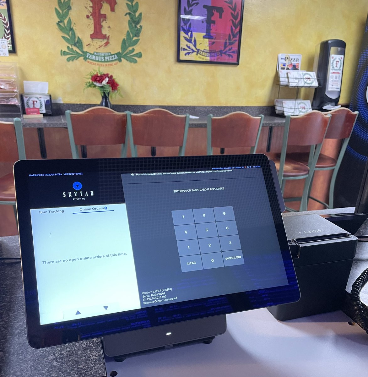 JamesOnsite's tweet photo. MARSHFIELD FAMOUS PIZZA is now processing with the full power of @Shift4 with the installation of the newest state of the art Shift4 Dine. Very friendly people serving up delicious food with an extensive menu. It’s worth the trip. https://t.co/C4KWbTF81m