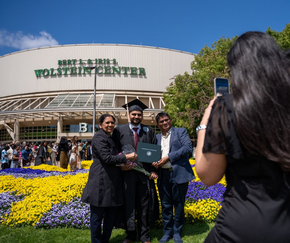 CLE_State's tweet photo. The smiles say it all 💚 Congratulations to the Class of 2026 — and the families, friends and supporters who helped make Commencement weekend so special at CSU. 🎓

#CleState2026 #Vike4Life #CleState https://t.co/v98O156X0I