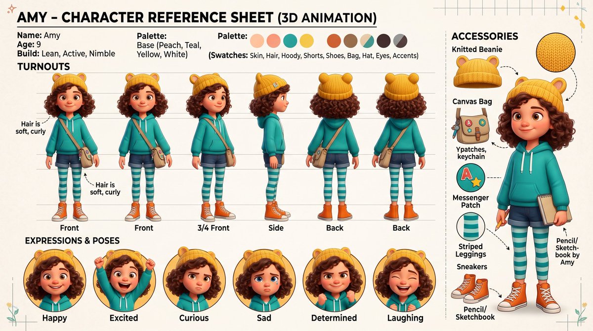 3D Animation Character Design Sheet
