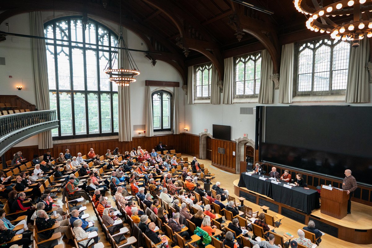 princetonalumni's tweet photo. A #PrincetonReunions tradition for over 65 years, Alumni-Faculty Forums bring together alumni panelists from the major reunion classes and the Association of Princeton Graduate Alumni for discussions of a broad range of timely or timeless topics: https://t.co/e8bmrjEXNk https://t.co/wz16PY9BgR