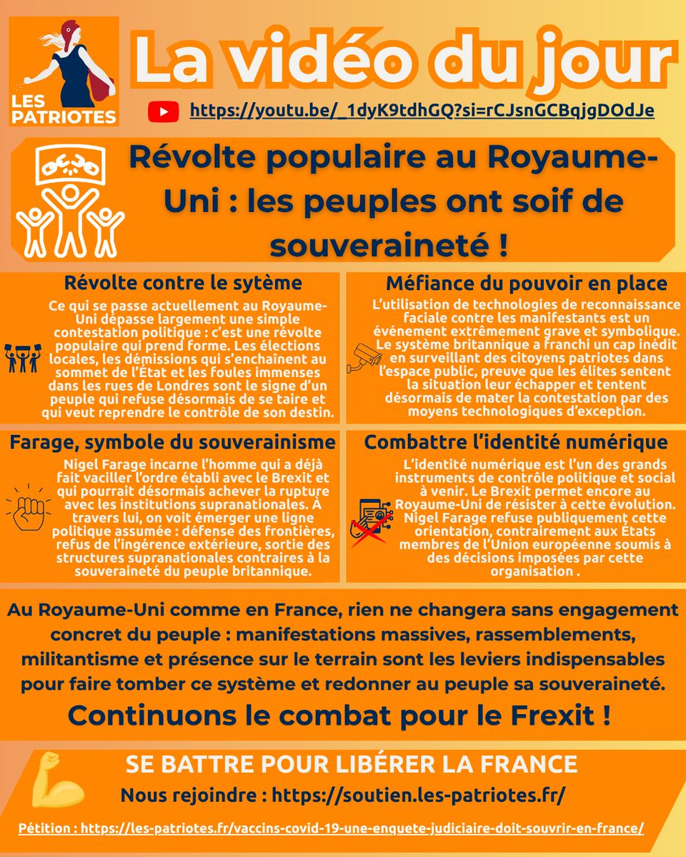 LesPatriotes_91's tweet photo. Vidéo du jour ➡️ https://t.co/PeNx3JjUtr

Signer la pétition ➡️ https://t.co/Ufhq9ygVP0

Nous rejoindre et se battre ➡️ https://t.co/ykTasWOaSi

Programme et inscriptions pour les Assises de la Souveraineté 2026 à Arras ➡️ https://t.co/wKlUDKq1uE https://t.co/hfQBo98LJA