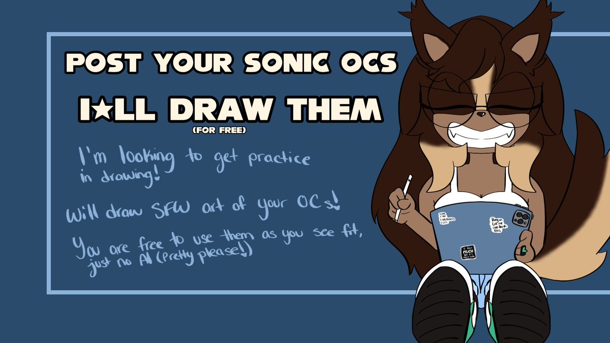 izzybeanery's tweet photo. Im on the hunt for sonic ocs to get practice in! Feel free to comment your sonic ocs for a chance of a free doodle/colored art! https://t.co/Nyxno3DX0O
