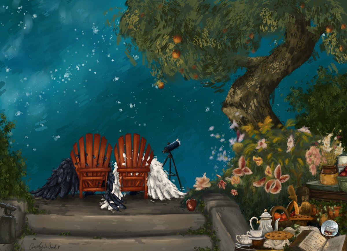 CrowleyIsSnek's tweet photo. It starts as it will end- in a garden.

#goodomens #goodomens3 https://t.co/i8uQibP38e