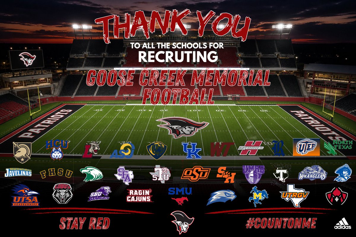 RodneyLemons1's tweet photo. Thank you to all the schools that recruited @GcmPatriot Football Players. @Coach_JCleve #COUNTonME #STAYRED #CREEKisRISING https://t.co/o8KwCyxteF