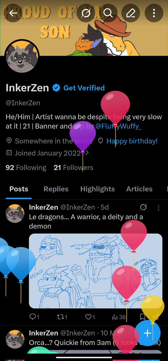 InkerZen's tweet photo. Wait I thought people said the balloons were gone- anyway, I'm 22 now yaaay!! https://t.co/5uC2FWALtv