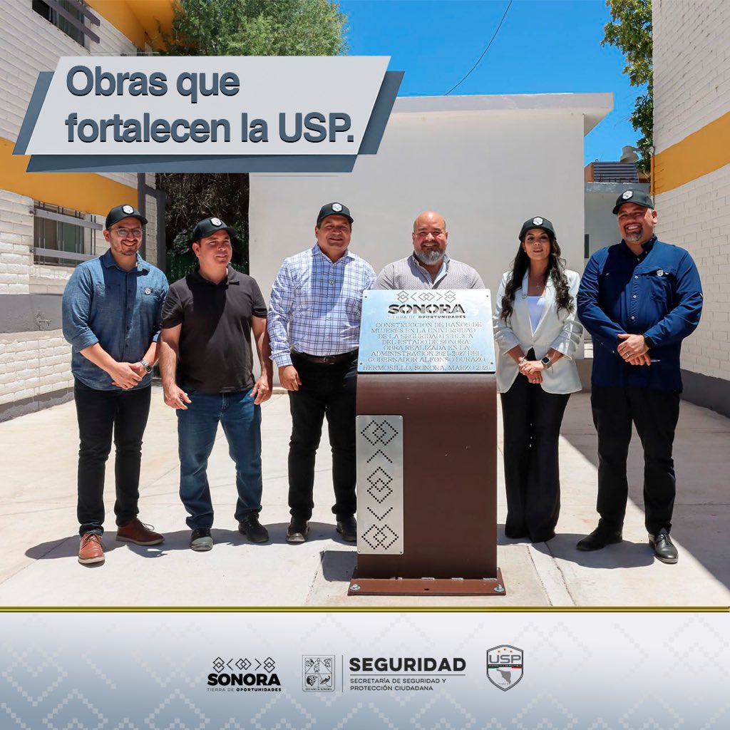 SonoraSeguridad's tweet photo. Con el respaldo del gobernador Alfonso Durazo, la obra entregada por #CECOP a la Universidad de la Seguridad Pública fortalece la formación de cadetes con espacios dignos y funcionales para preparar a quienes servirán con compromiso y profesionalismo a las familias sonorenses. https://t.co/b3TGxOoavG