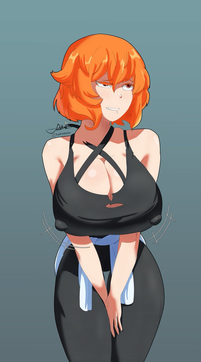 PupProfessor's tweet photo. She really should have looked at the ingredient list of the sponsored energy drink before drinking it.

#breastexpansion #NSFW https://t.co/6BglAxUo1W