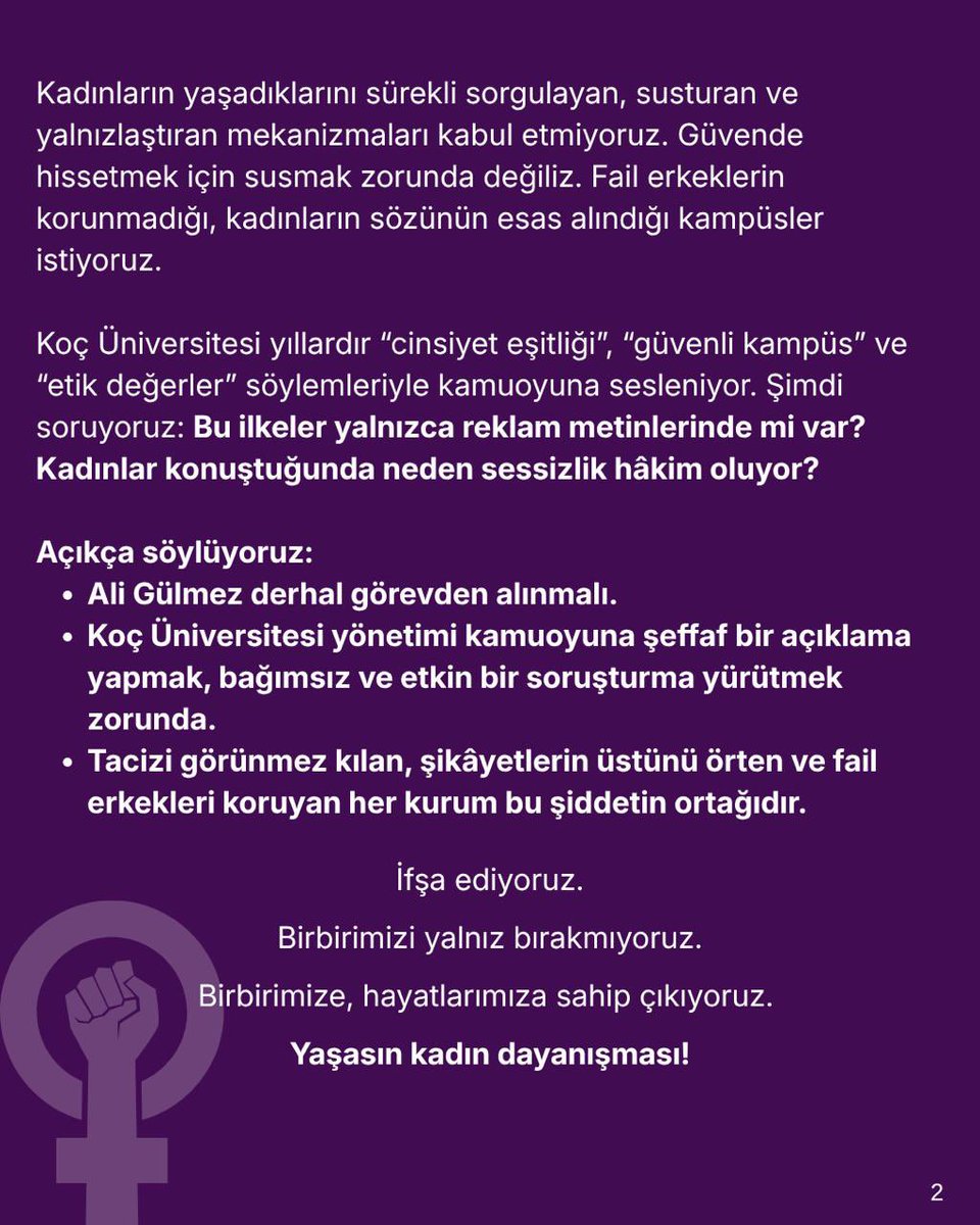 OdeonHareketi's tweet photo. Bu bir ifşa metnidir. 
Yurt ve Konaklama Direktörü Ali Gülmez derhal görevden alınmalı ve Koç Üniversitesi ( @kocuniversity ) kamuoyuna şeffaf bir açıklama yapmalı, bağımsız ve etkin bir soruşturma yürütmeli. https://t.co/H4eSvfdSGz