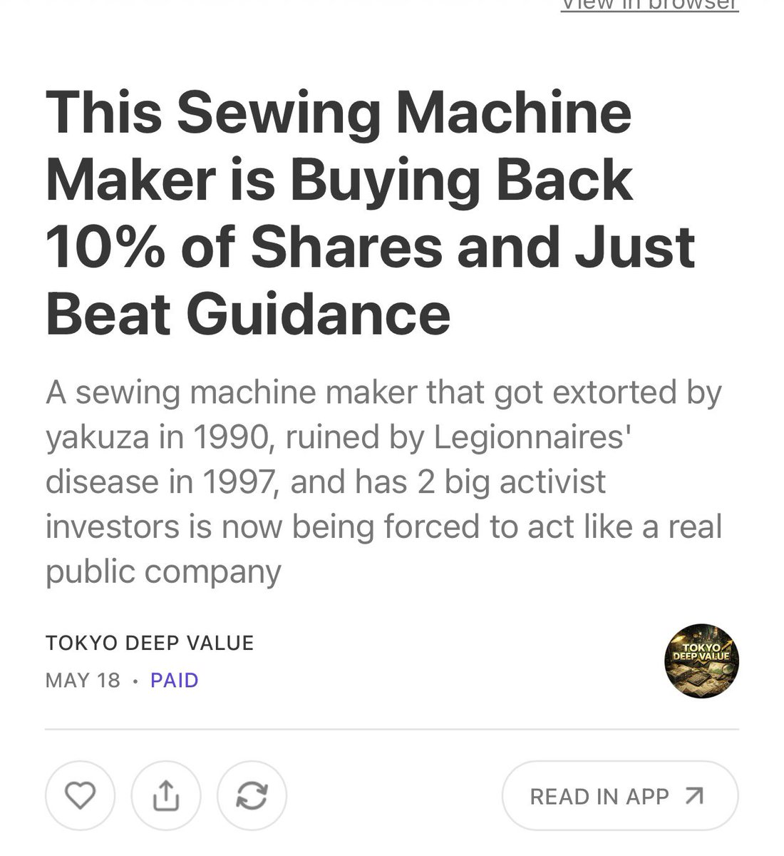 Tokyo Deep Value tweet media