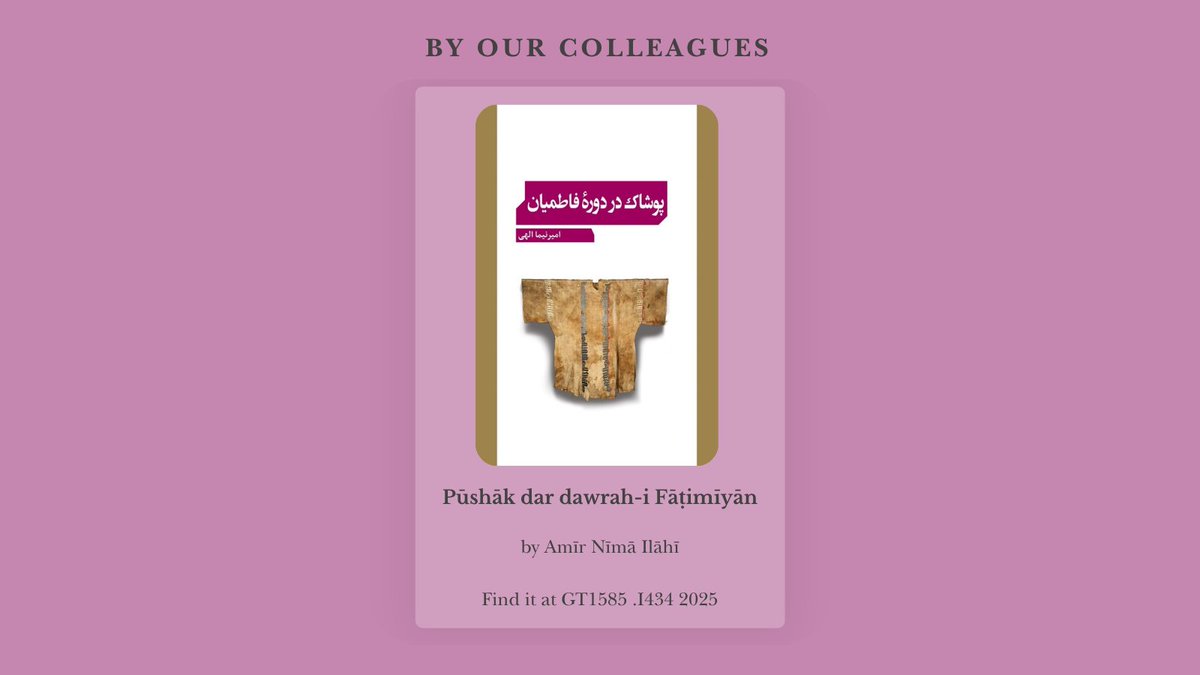 AgaKhanLibrary's tweet photo. The recent publication by the Institute of Ismaili Studies is available in the @AgaKhanLibrary. 

Find more information on the Institute of Ismaili Studies website (https://t.co/oVE7Exr4iw). https://t.co/3f2FwILF2C
