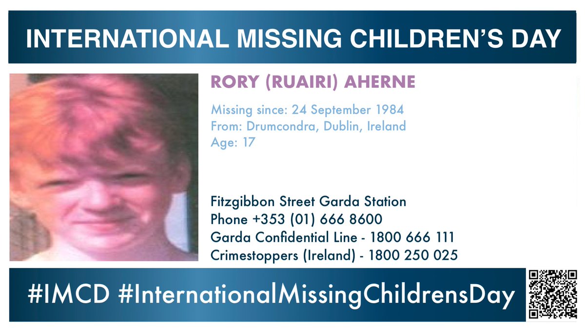 MisPersSupport's tweet photo. Rory (Ruairi) Aherne was 17 years old when he went missing on 24 September 1984 from Drumcondra, Dublin in Ireland #RoryAherne #IMCD #InternationalMissingChildrensDay #MissingPersonsSupport #BlueForHope 🩵 https://t.co/0oAoe5bFKj