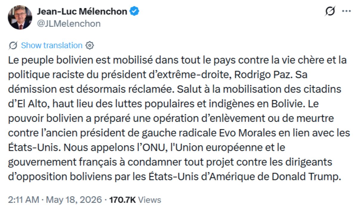 jderpic's tweet photo. Suddenly, int'l support networks have reactivated *before* serious conflict on the streets has even started in #LaPaz #Bolivia. "Any demand for a president to resign is a 'coup' " a highly involved foreign lawyer once told alteños (of all people!) about 2019. Maybe he was right? https://t.co/RN8Suay50Q