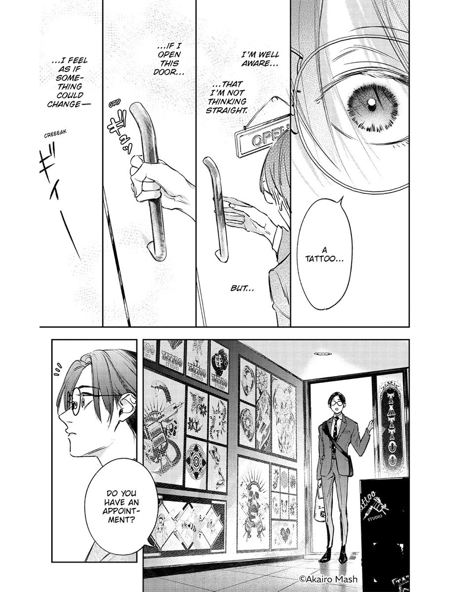 BOOKWALKER_GL's tweet photo. When a dumped, bored salaryman accidentally wanders into a tattoo shop, he finds the one thing he didn't know he was missing: a chaotic, beautiful chance at love.